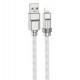 Кабель Lightning - USB, Hoco U113 Solid silicone charging data, 1.2м, 2.4А, силиконовый, серый