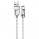Кабель Lightning - USB, Hoco U113 Solid silicone charging data, 1.2м, 2.4А, силиконовый, серый