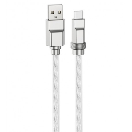 Кабель Type-C - USB, Hoco U113 Solid silicone charging data, 1.2м, 6А / 100 Вт, силіконовий, сірий