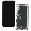 Дисплей iPhone XS, чорний, із сенсорним екраном, с рамкой, (OLED), High quality, GX-OLED