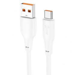 Кабель Type-C - USB, Hoco X93 Force fast charging data, круглый, 1 метр, 27W, белый
