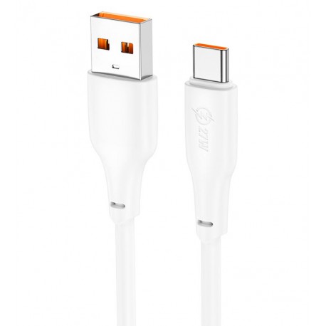 Кабель Type-C - USB, Hoco X93 Force fast charging data, круглый, 1 метр, 27W, белый
