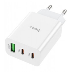 Сетевое зарядное устройство Hoco C99a, USB/2Type-C, QC/PD, 20Вт, белое Сетевое зарядное устройство Hoco C99a, USB/2Type-C, QC/PD, 20Вт, белое