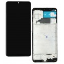 Дисплей для Samsung M325 Galaxy M32, чорний, з рамкою, з широким обідком, High quality, (OLED)
