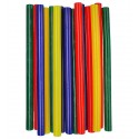 Термоклей силіконовий, набір, D11 мм, довжина 18см, 250гр/15шт (червоний, синій, жовтий, зелений)