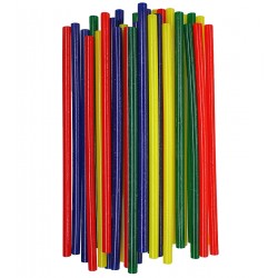 Термоклей силиконовый, набор, D7 мм , длинна 18см, 250гр/38шт (красный, синий, желтый, зеленый)