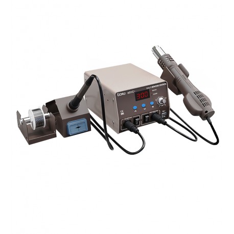 Паяльна станція термоповітряна BAKU BA-601C+ фен, паяльник, цифрова індикація, USB 5V 1A