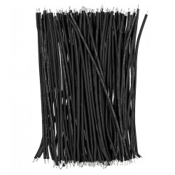 Проводки монтажные луженые черные, силиконовые, 24AWG 100 шт, 100 мм