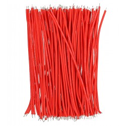 Проводки монтажные луженые красные, силиконовые, 24AWG 100 шт, 100 мм