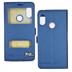 Чехол для Xiaomi Redmi 6 Pro/Mi A2 Lite, Momax, книжка с окошком, синяя, Уценка, потертости на окошке