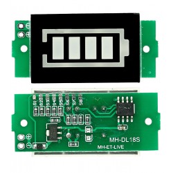 Індикатор рівня заряду батареї 18650 Li-ion, 1-8S, General 3.3 - 31,2V, зелений