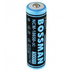 Акумулятор 18650 Bossman NCM, (Li-ion 3.7V 3000mAh), побутовий (опуклий плюс), без захисту Акумулятор 18650 Bossman NCM, (Li-ion 3.7V 3000mAh), побутовий (опуклий плюс), без захисту