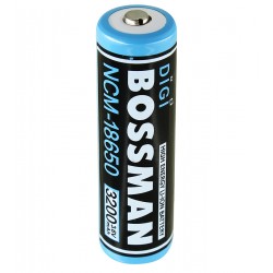 Акумулятор 18650 Bossman NCM, (Li-ion 3.7V 3200mAh), побутовий (опуклий плюс), без захисту Акумулятор 18650 Bossman NCM, (Li-ion 3.7V 3200mAh), побутовий (опуклий плюс), без захисту