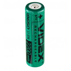Акумулятор 18650 Videx (Li-ion 3.7V 2200mAh) , побутовий (опуклий плюс), без захисту