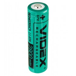Акумулятор 18650 Videx (Li-ion 3.7V 2800mAh) , побутовий (опуклий плюс), без захисту