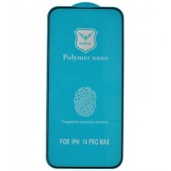 Захисне оргскло для iPhone 14 Pro Max, Polycarbone, 3D, 3 фаскою, чорне Захисне оргскло для iPhone 14 Pro Max, Polycarbone, 3D, 3 фаскою, чорне