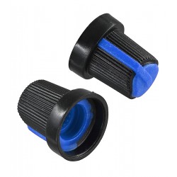 Ручка для потенціометра на вісь 6мм Зірка AG10 15x17 Чорна с синім вказівником