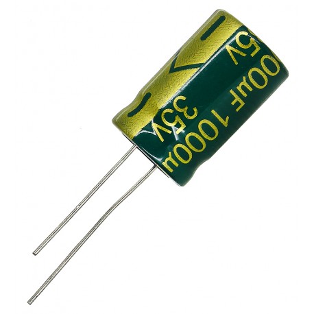 Конденсатор электролитический 1000 uF 35 V, 105°C, d13 h21, (низкий импеданс) LOW ESR (AJSCON)