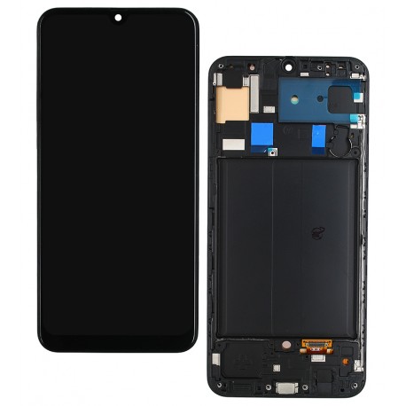 Дисплей для Samsung A305 Galaxy A30, A505 Galaxy A50, A507 Galaxy A50s, чорний, з рамкою, High Copy, original LCD size, (OLED)