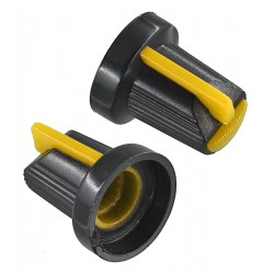 Ручка AG9 для потенціометра чорний колір з ЖОВТОЮ вставкою Ручка AG9 для потенціометра чорний колір з ЖОВТОЮ вставкою