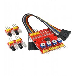 Модуль виявлення перешкод, 4 оптичних датчика відображення ІЧ-сигналу і плата управління