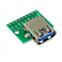 Плата печатная с разъемом USB 3.0 type A female на DIP Плата печатная с разъемом USB 3.0 type A female на DIP