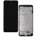 Дисплей для Samsung M225 Galaxy M22, чорний, з рамкою, High quality, (OLED)