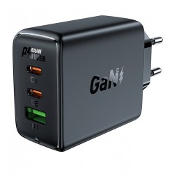 Зарядное устройство ACEFAST GaN A41 |2Type-C/1USB, 65W/5A, PD/QC| (black)