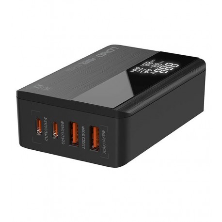 Зарядное устройство LDNIO A4808Q, настольное 2USB порта+2Type-C, PD65W/QC3.0, черное