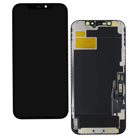 Дисплей для Apple iPhone 12, iPhone 12 Pro, чорний, з сенсорним екраном, з рамкою, Original (PRC), Self-welded OEM
