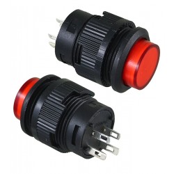 Кнопка R16-503BD-R, 1 група, 4 pin, без фиксації OFF-(ON)