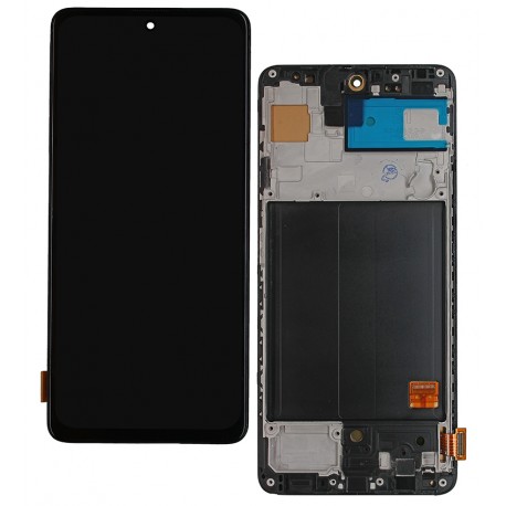 Дисплей для Samsung A515 Galaxy A51, чорний, з рамкою, High Copy, original LCD size, (OLED)