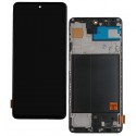 Дисплей для Samsung A515 Galaxy A51, чорний, з рамкою, High quality, original LCD size, (OLED)