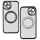 Чохол для Apple iPhone 14, WAVE Metal color з кільцем MagSafe, силікон, чорний