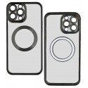 Чехол для Apple iPhone 13 Pro Max, WAVE Metal color с кольцом MagSafe, силикон, черный