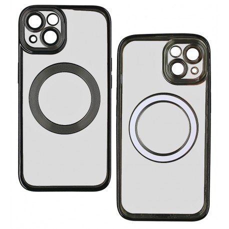 Чохол для Apple iPhone 13, WAVE Metal color з кільцем MagSafe, силікон, чорний