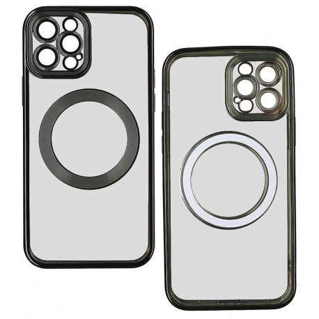 Чохол для Apple iPhone 12 Pro, WAVE Metal color з кільцем MagSafe, силікон, чорний