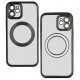 Чехол для Apple iPhone 12, WAVE Metal color с кольцом MagSafe, силикон, черный