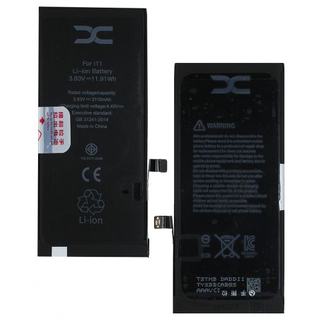 Аккумулятор DC для Apple iPhone 11, Li-ion, 3,83 В, 3110 мАч, #616-00644