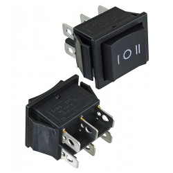 Перемикач клавішний KCD2-223-3, 2 групи, 6pin, (ON)-OFF-(ON), 16A/250V, без фиксации в країніх положеннях Перемикач клавішний KCD2-223-3, 2 групи, 6pin, (ON)-OFF-(ON), 16A/250V, без фиксации в країніх положеннях