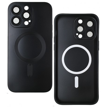 Чохол для iPhone 14 Pro Max MagSafe COLORS 2 із склом камери, силіконовий, чорний