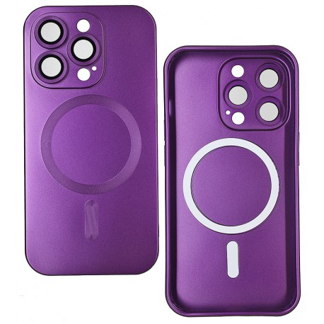 Чохол для iPhone 14 Pro MagSafe COLORS 2 зі склом камери, силіконовий, фіолетовий