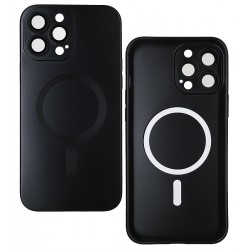 Чехол для iPhone 13 Pro Max MagSafe COLORS 2 с стеклом камеры, силиконовый, черный