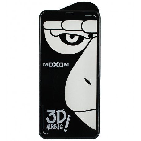 Захисне скло для iPhone XS Max / iPhone 11 Pro Max, MOXOM AF AirBag, із силіконовою рамкою, чорне