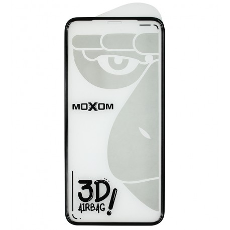 Защитное стекло для iPhone X/ iPhone Xs / iPhone 11 Pro, MOXOM AF AirBag, с силиконовой рамкой, черное
