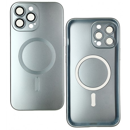 Чехол для iPhone 13 Pro Max MagSafe COLORS 2 с стеклом камеры, силиконовый, голубой
