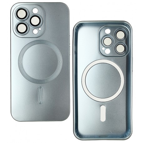 Чехол для iPhone 13 Pro MagSafe COLORS 2 с стеклом камеры, силиконовый, голубой
