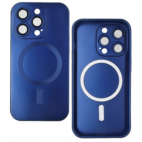 Чехол для iPhone 14 Pro MagSafe COLORS 2 с стеклом камеры, силиконовый, темно-синий