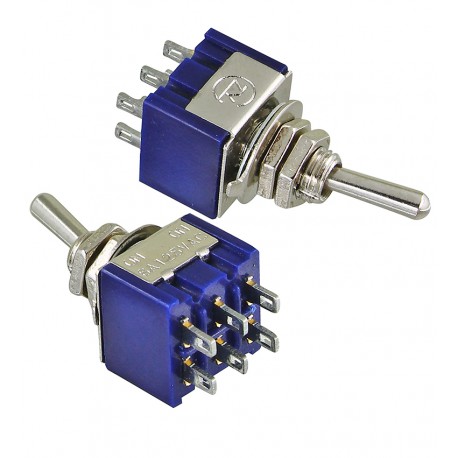 Тумблер MTS-202 ON-ON, 6pin, 3A, 250VAC