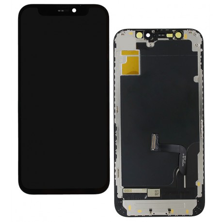 Дисплей для Apple iPhone 12 mini, чорний, з сенсорним екраном, з рамкою, (TFT), копія, Tianma